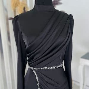 Satin Maxi Dress Dubai Islamic Clothing Hijab Prom Etsy