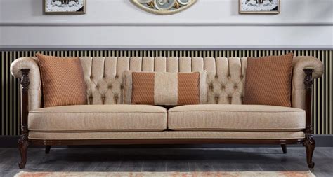 Casa Padrino Luxus Barock Chesterfield Sofa Beige Dunkelbraun