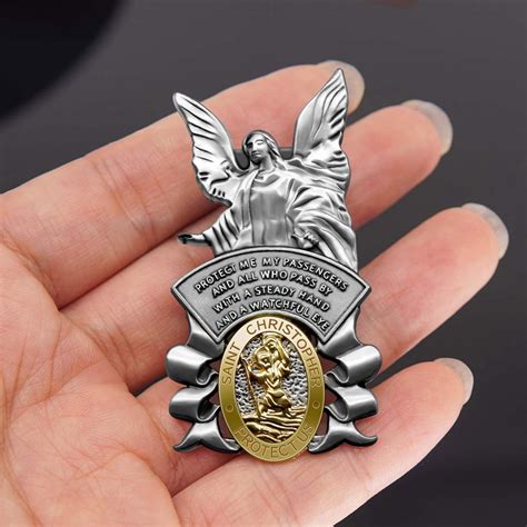 St Christopher Medal Car Saint Christopher Visor Clip Guardian Angel