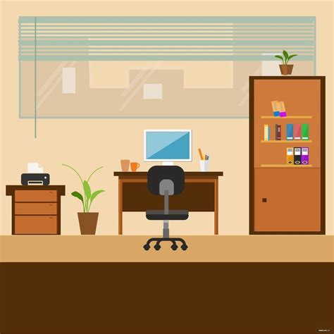 Office Room Vector In Illustrator Svg  Eps Png Download