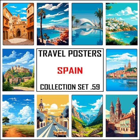 Colección De Paquetes Wpa De Carteles De Viaje De España 59 Vector