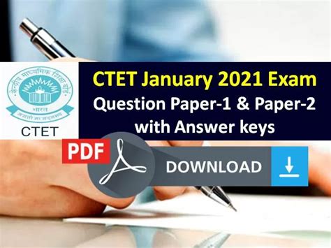 Ctet 2021 Previous Year Question Paper With Answer Key Pdf Download