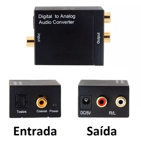 Kit Conversor Udio Digital Para Rca Cabo Ptico Toslink Mts