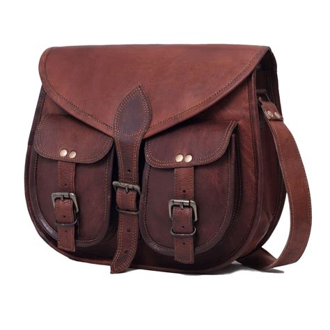 13 Inch Handmade Women Vintage Style Genuine Brown Leather Etsy