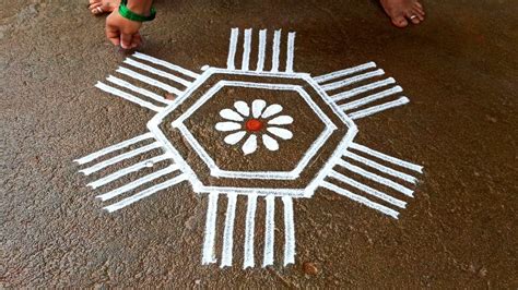 Aani Madham Easy Simple Kolam 5 3 Traditional Kolam Friday Special