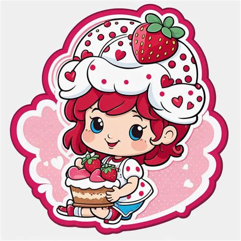 Delightful Strawberry Shortcake Valentine Sticker With Sprinkles Muse Ai