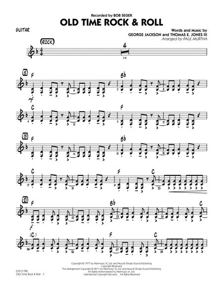 Old Time Rock And Roll Guitar By Bob Seger Guitar Digital Sheet Music Sheet Music Plus