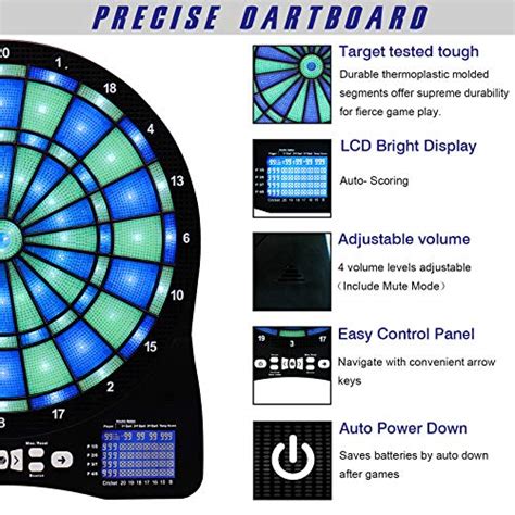 Reviews for Turnart Electronic Dart Board,13 inch Illuminated Segments ...