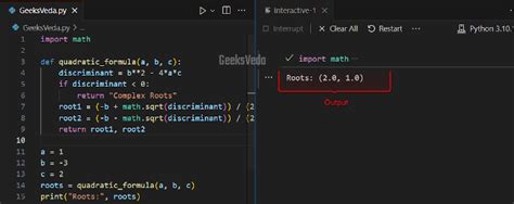 How To Solve Quadratic Equations In Python