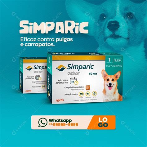 Simparic Eficaz Contra Pulgas E Carrapatos Pet Shop Social Media PSD