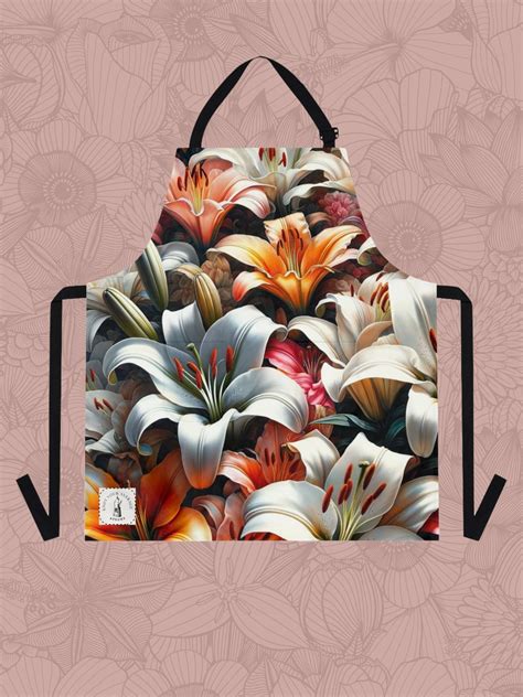Lily Gardener Apron Pocketed Apron Womens Gardening Apron Cooks Apron