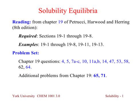 Solubility Equilibria