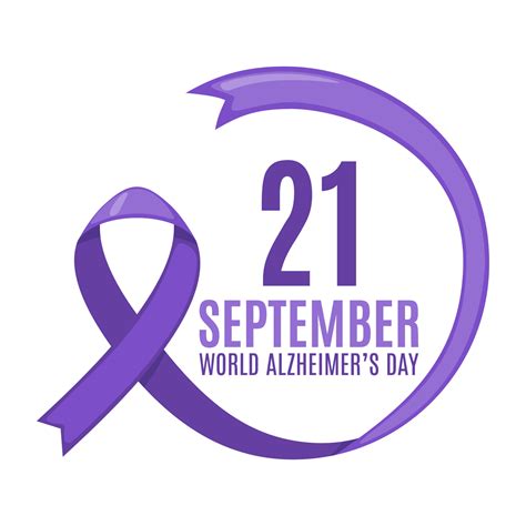 Symbolic Purple Ribbon For Alzheimer Disease Isolated On White