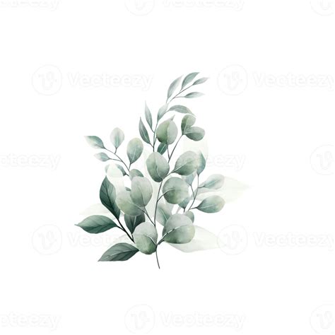 Bouquet Of Watercolor Leaves 13855149 Png