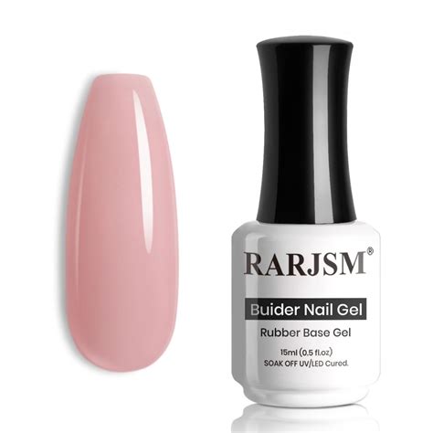 Amazon RARJSM Rubber Base Coat Gel Polish Nude Jelly Pink Skin Tone Rubber Base Gel For