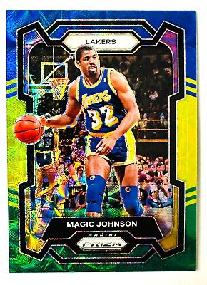 Panini Prizm Magic Johnson Blue Yellow Green Scope Prizm Card