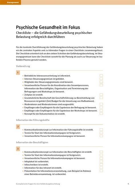 Psychische Gesundheit Checkliste Bgw Online