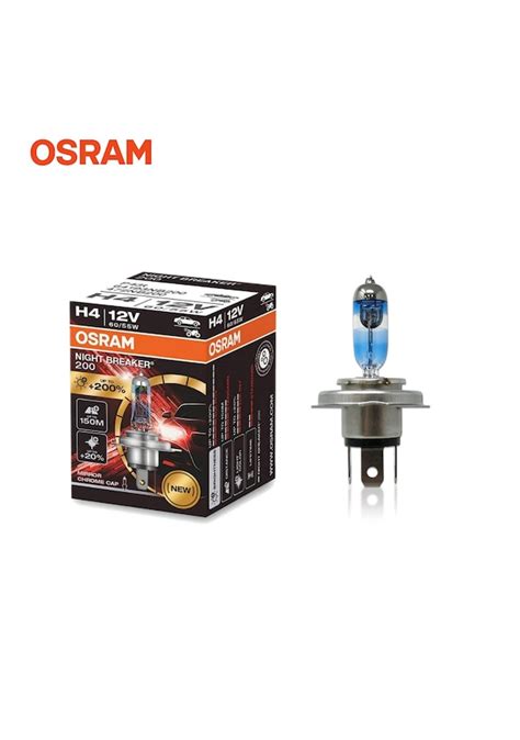 Osram 12V H4 Ampul 60 55W 200 Fazla Işık Nıgh Breaker 1 Ad N11 264