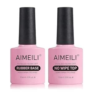 Amazon Aimeili Hema Free Rubber Base Gel Polish And No Wipe Top