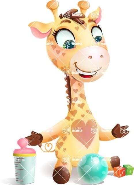 Baby Giraffe Cartoon Vector Character Playtime Graphicmama