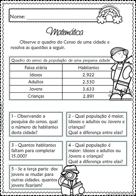 Atividades De MatemÁtica Para O 5º Ano