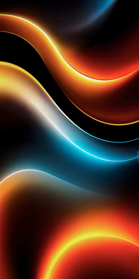 Neon Waves Glow Waves Lines Amoled X Desktop Mobile