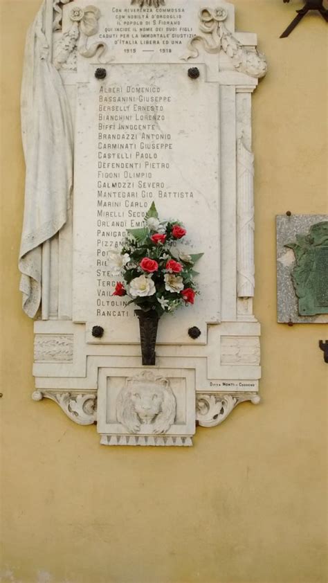 Lapide Ai Caduti Nella Grande Guerra Di San Fiorano Pietre Della Memoria