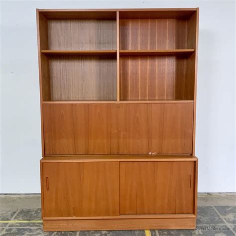 Danish Teak Wall Unit With Flip Open Desk Mcm Wall Units And Room