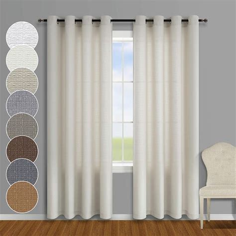 KOUFALL Beige Curtains 84 Inches Long For Living Room 2 Panels Grommet