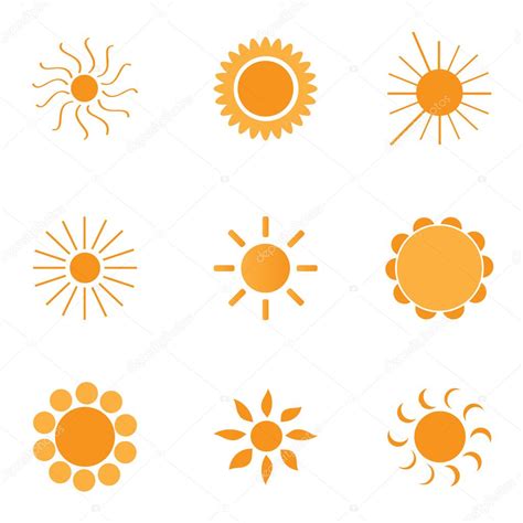 9 Iconos Del Sol Vector De Stock Por Bagotaj 8038407