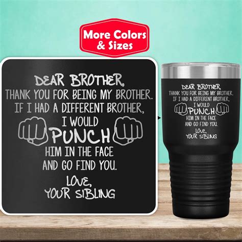 Funny Brother Ts For Brother Tumbler Travel Mug Cup Etsy