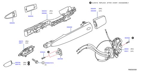 Nissan Pathfinder Exterior Door Handle Base Left Right Aa A