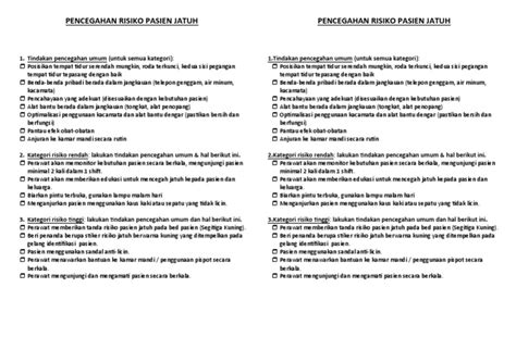 Leaflet Pencegahan Risiko Pasien Jatuh Pdf