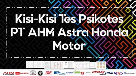 Kisi Kisi Psikotes Pt Ahm Astra Honda Motor Feb Youtube