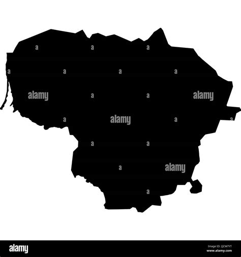 Mapa De La Bandera De Lituania Sobre Fondo Blanco Silueta Del Mapa