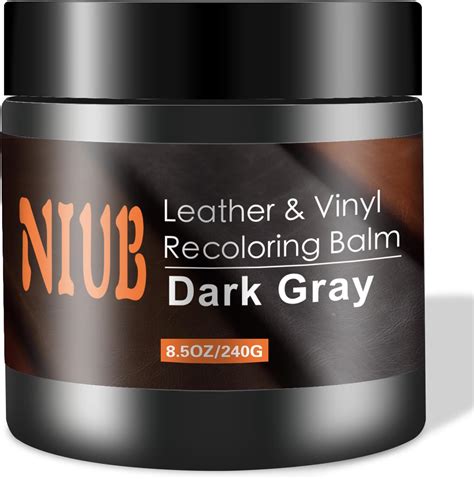 NIUB Leather Recoloring Balm 8 5Oz Dark Gray Leather Color Restorer