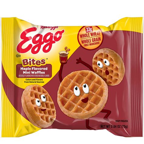 Kellogg's Eggo Minis Maple Flavored Waffle, Frozen Food, 2.64 Ounce ...