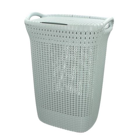 Curver Knit Laundry Hamper 57l Duck Egg Blue 60805