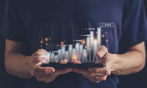 Hand Holding Growth Investment Chart Or Business Financial Graph Stock