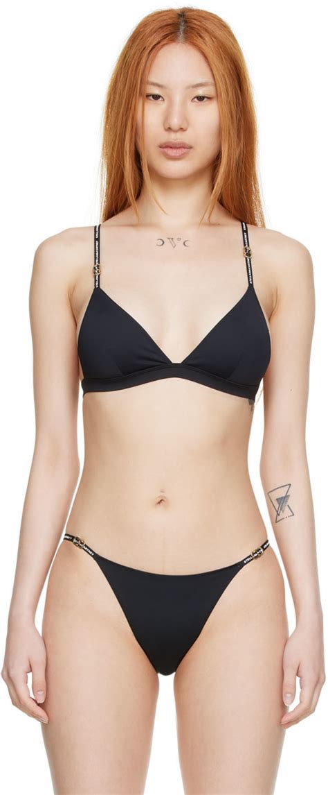 Stella Mccartney Black Nylon Bikini Top Stella Mccartney