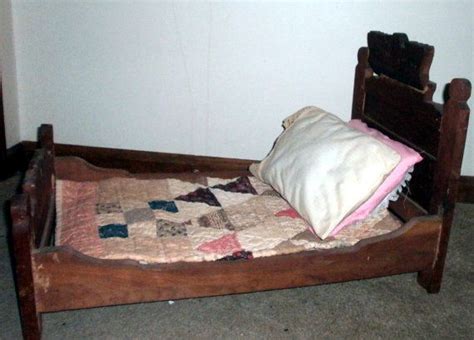 Antique Primitive Wooden Doll Bed With Quilt By Doll4menu On Etsy