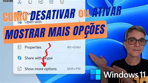 Como Desativar Ou Ativar A Op O Mostrar Mais Op Es No Windows Youtube