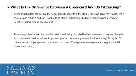 Ppt What Is The Difference Between A Greencard And Us Citizenship