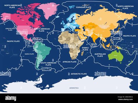 Placas Tect Nicas En La Superficie De La Tierra Mapa Del Mundo Con