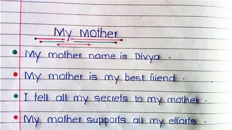 10 Lines On My Mother My Mother Paragraph Essay YouTube