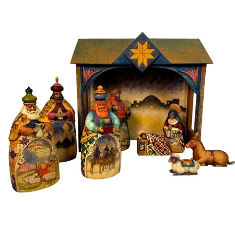 Jim Shore Enesco 9 Piece Nativity Set With Stable Scene 2003 - Etsy