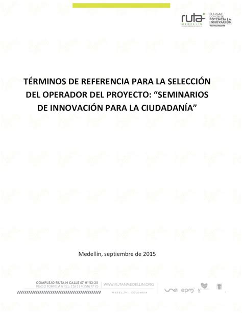 Pdf T Rminos De Referencia Para La Selecci N Interpretaci N Y