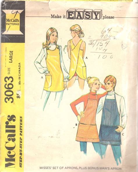 Mccalls S Misses Apron Pattern Potters Apron Easy Etsy