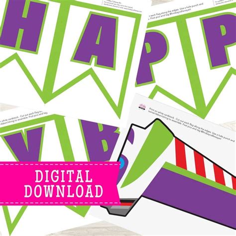 Happy Birthday Buzz Banner Printable Banner Instant Etsy Diy Birthday