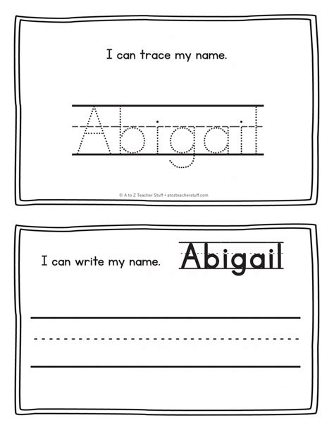 Abigail Name Printables For Handwriting Practice A To Z Teacher